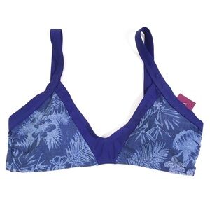 Vigoss Tropical Denim Print Bikini Top L